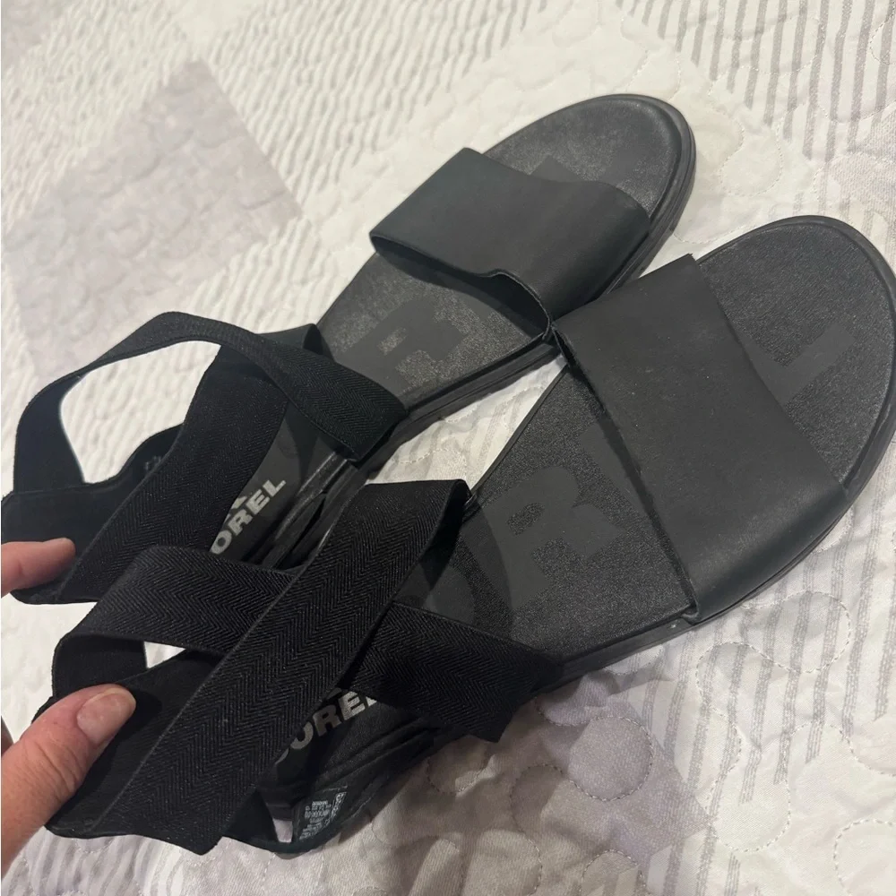 Sorel Ella Li black Strappy Sandals - Picture 5 of 8